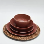 Набір столового посуду Warm Red Reactive Glaze
